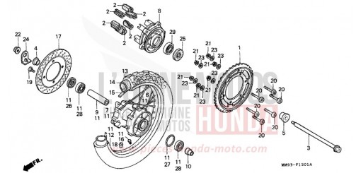 HINTERRAD (XL600VM/VN/VP/VR) XL600VN de 1992